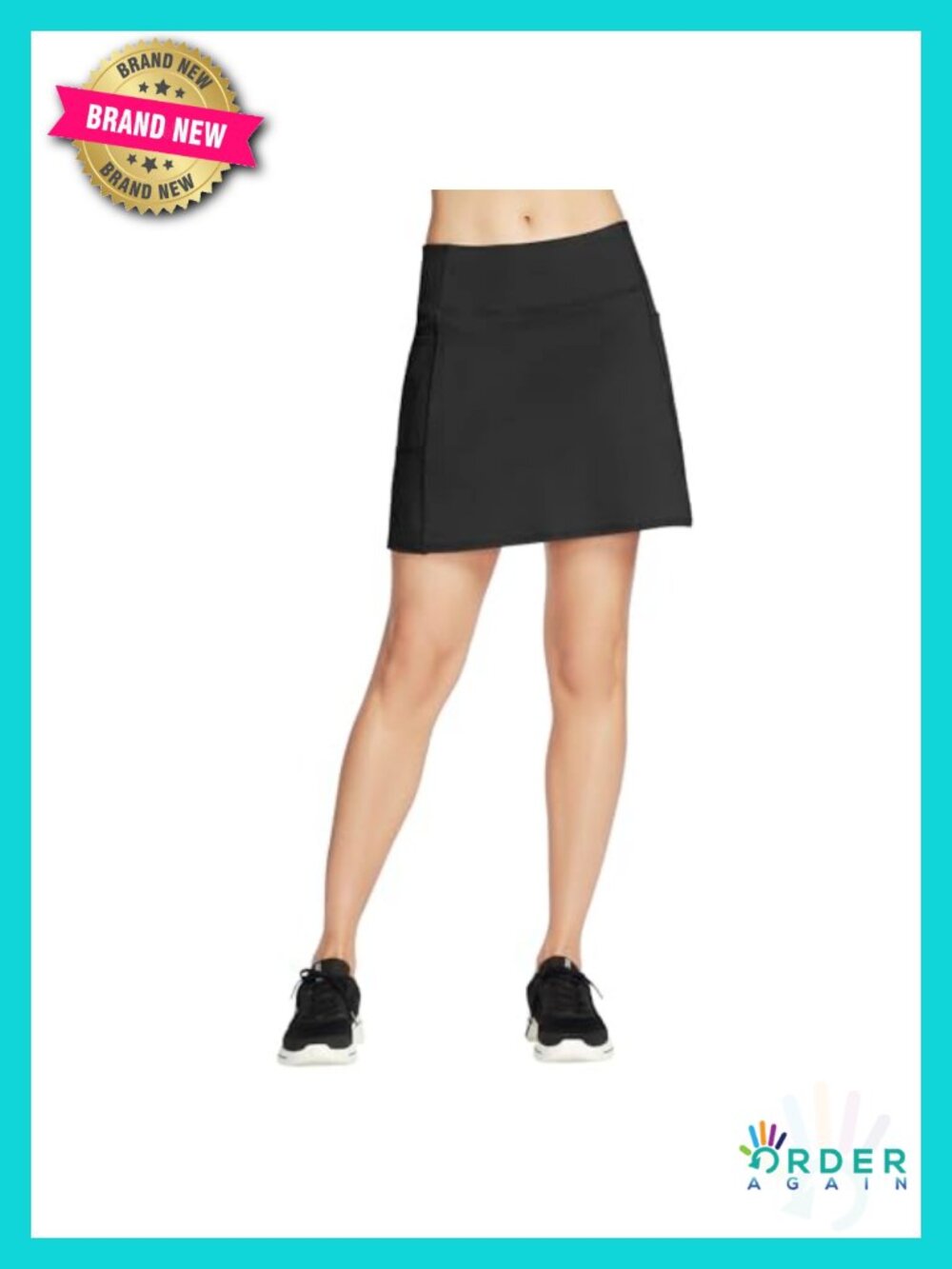 Nylon Spandex High Rise Skort with Built-in Shorts and Pockets